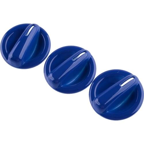 3Pcs Car Blue Air Conditioning AC Switch Knob Covers Trims ABS Fit For Jeep Wrangler JK 2007 2008 2009 2010