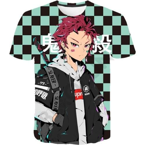 Anime Demon Slayer T-shirt Kimetsu no Yaiba Blade of Ghost Boys Girls Cosplay 3D Print Tshirts Summer Casual Cool Tee Streetwear