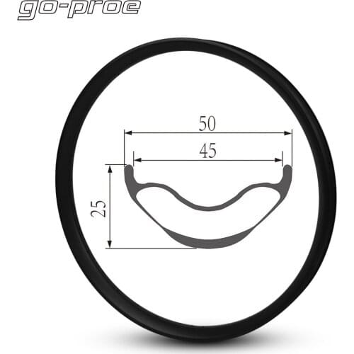 GO-PROE 29er Plus MTB Carbon Rim Hookless 50mmX25mm Tubeless Ready Rims For XC/AM Cross Country All Mountain Bike 520g Only