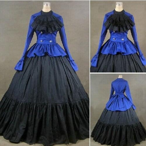 GT020) Long Sleeves Gothic VictorianLolita Dress Ball Gown Fancy Prom Dress Halloween Party Masquerade Costume