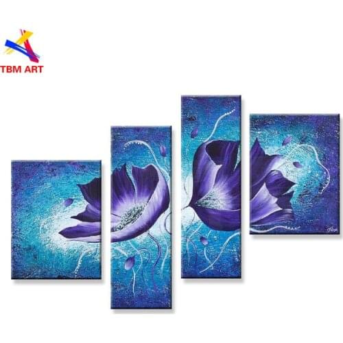 Purple Calla Lily Canvas Painting Picture Wall Art Home Decoration Hand painted Modern Abstract Oil Painting on Canvas TH155
