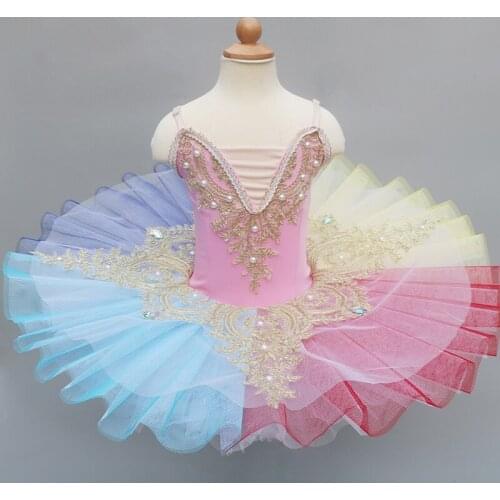Colorful Professional Ballet Tutu For Girls Women Beauty Pancake Princess Dress Kids Ballerina Stage Performance Clothing Wear