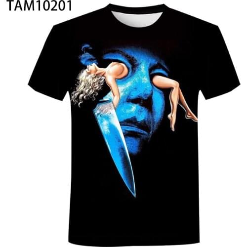 Summer New Style 3D Michael Myers Glamour Fashion Street Clothing Boy Girl Child Print T-Shirt Cool Top T-Shirt