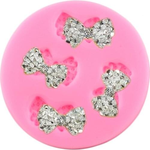 Bow Silicone Mold Cupcake Topper Fondant Cake Decorating Tools Baby Birthday Chocolate Gumpaste Mould Candy Resin Clay Moulds