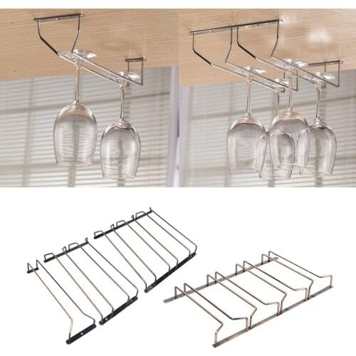 Metal Wire Stemware Wine Glass Rack Hanger Under Cabinet
