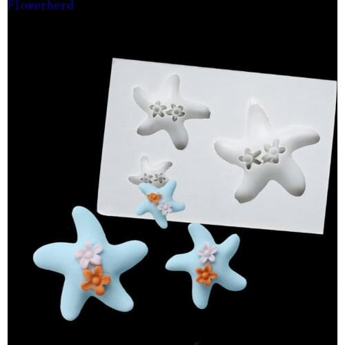 Marine Series Starfish Pattern Chocolate Mold Fondant Cake Baking Mold Silicone Mold Cake Decorating Jello Mold Soap Mold