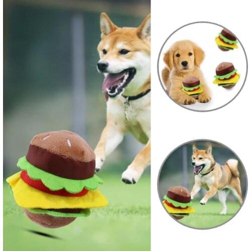 Soft Excellent Hamburger Scentless Dog Training Toy Built-in Sounder Dog Training Toy Harmless for Reassurance