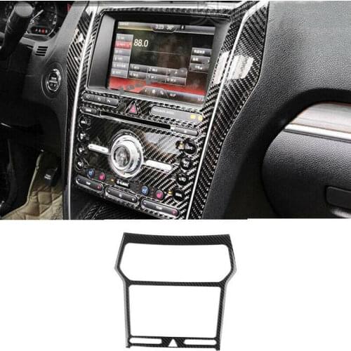 Real carbon fiber Console Navigation Frame Cover Trim For Ford Explorer 2011-2014