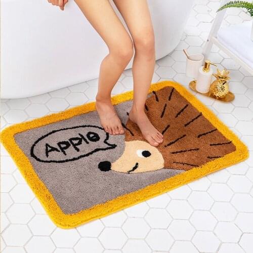 Cartoon Animal Bathroom Door Entrance Mat Bath Rug Bathroom Non-Slip Mat Toilet Mat Entrance Door Absorbent Anti-slip Door Mat