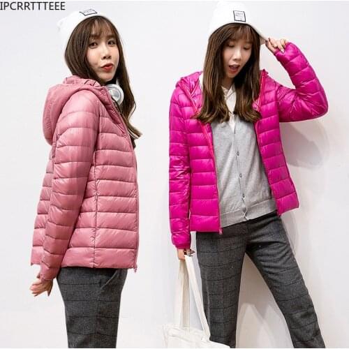 New 2021 Plus Size Autumn Winter Ultra Light Women Portable Down Jacket Women 90% Duck Down Coat