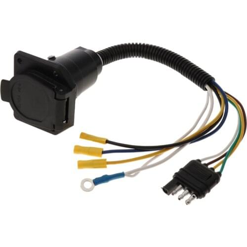 MagiDeal 4 Pin to 7 Pin Car RV Truck Trailer Wiring Adapter Plug Converter