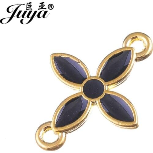 JUYA 25pcs 15.5x20.5mm Alloy Metal Religious Cross Charms DIY Jewelry Handmade Enamel Cross Connector for Jewelry Making CR0020