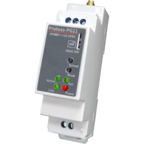 DIN-Rail Serial port RS485 to 2G GPRS GSM converter device server Protoss-PG11 AC110V~220V or DC Support Modbus TCP to RTU