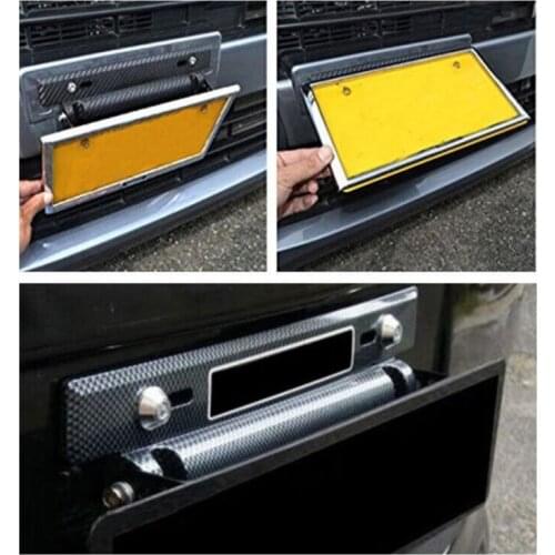 ABS Adjustable Racing Universal Car License Plate Frame accessories for Renault 2 button Clio Scenic Megane 2 Duster Sandero