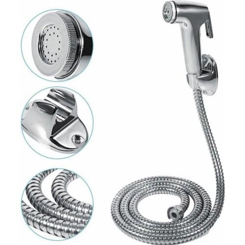 Hand Shower Spray Faucet Bidet Spray Head With 1.5m Hose Set +Bracket Chrome Hygienic Toilet Head Hose Bidet Bath Hardware