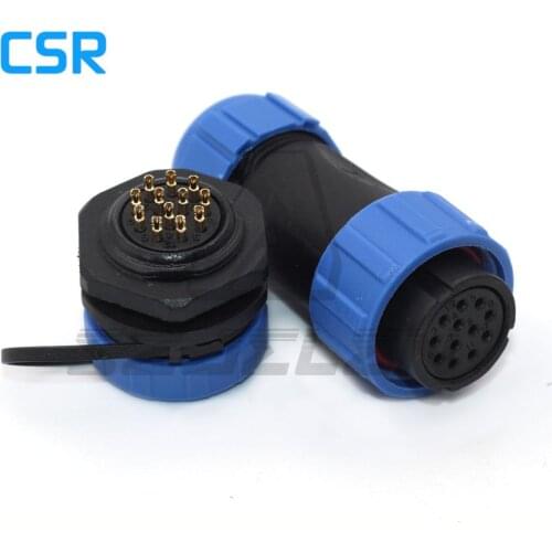 SP2110/S12-P12, LED cable waterproof connectors 12pin, IP68, Power supply chassis cable waterproof plug and socket IP68