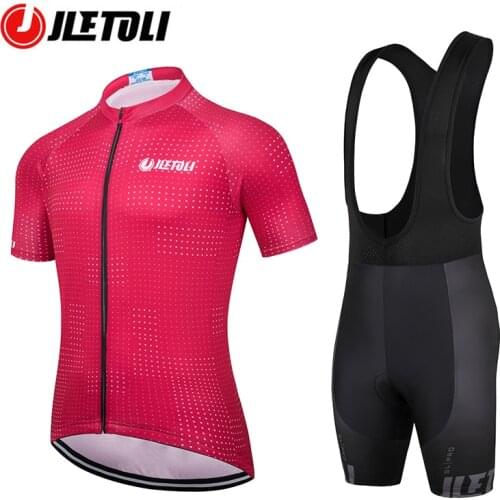 JLETOLI Cycling Set Women Soft Breathable Bicycle Jersey Quick Dry Bike Short Sleeve Kits Anti-slip Shockproof Sports Clothing