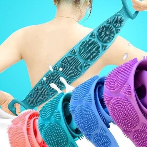 Magic Silicone Brushes Bath Towels Rubbing Back Mud Peeling Body Massage Shower Extended Scrubber Skin Clean Shower Brushes