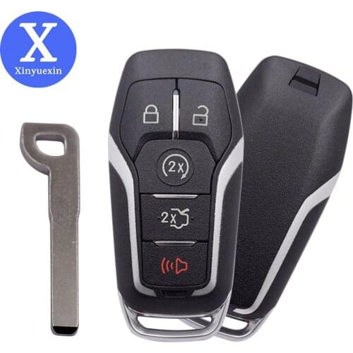 Xinyuexin 5 Buttons Remote Control Car Key Shell Case Fob for Lincoln MKC MKX MKZ Nautilus for Ford Fusion Edge Explorer Mustang
