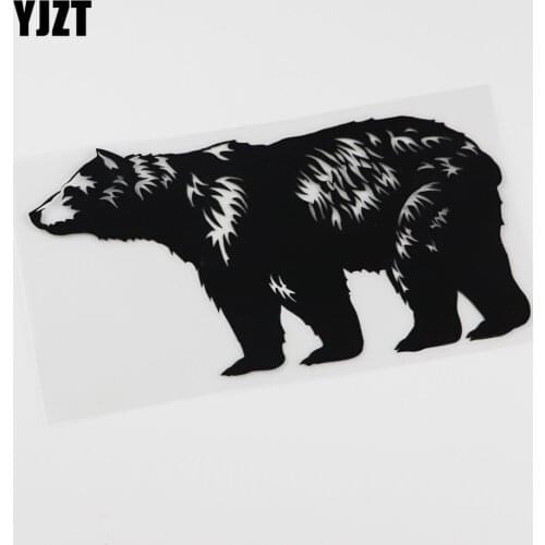 YJZT 17.2CMX9.2CM Funny Bear Wildlife Camper Car Truck Vinyl Decal Car Sticker 13C-0079