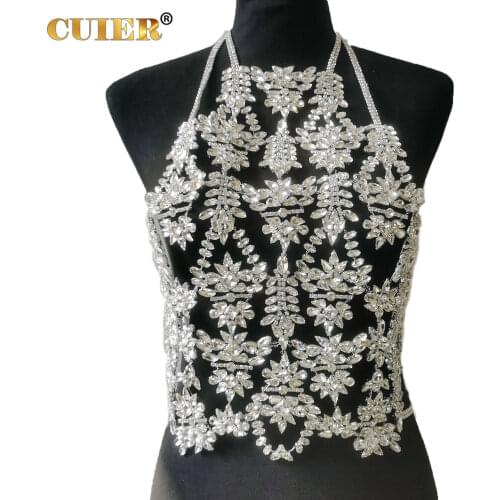 CuiEr Top luxury Handmade Elegant All glass rhinestones dress for women Super star stage dresses crystal Gemstone Accessories