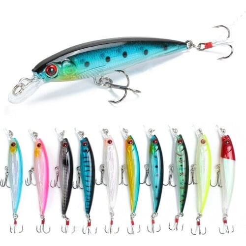 10 Colors Minnow Fishing Lure 90mm 7g Aritificial Japan Wobblers Crankbait Hard Bait Feather Tail Plastic Baits Pesca Isca