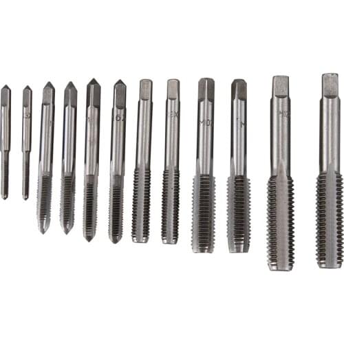 12 Pcs Hand Screw Thread Taps Wire Tapping Screwdriver Bit M3/M4/M6/M8/M10/M12 Tap Set Fit Handle DIY Tool Accessories