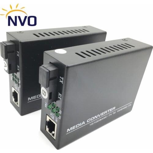25KM 10/100M Megabit Transceiver SC 1RJ45 Fiber Optic Media Converter A 1310nm-TX B 1550nm-TX Swithc Equipment