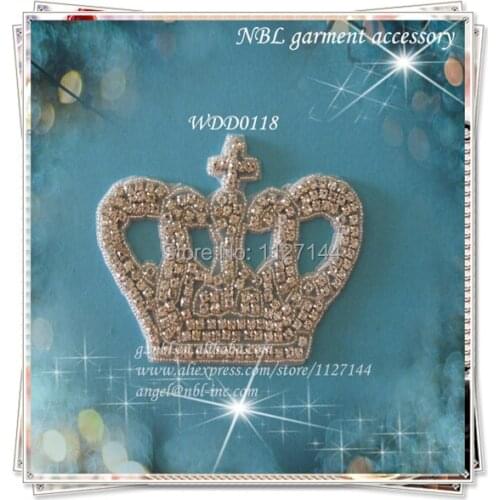 30 PIECES) crystal rhinestone applique crown DIY iron on WDD0118
