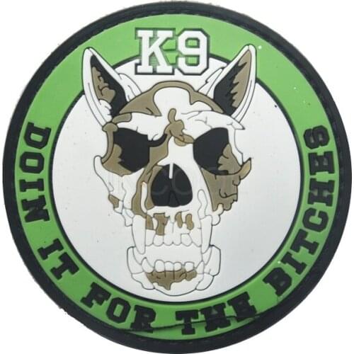3D PVC K9 Patch Dog Animal Cartoon Patch Tactical Military Emblem Badges Hook Rubber Patches For Jackets Jeans Backpack