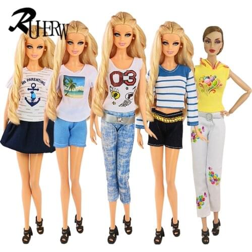 5 Pcs/lot New Fashion suits clothes High quality Jacket and pants set clothing dress for barbie doll 11.5" free shipping
