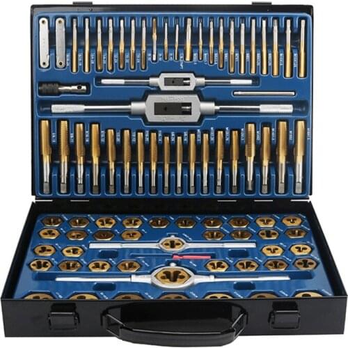 86pcs Tap Die Set Bearing Steel M3-M16 Metric Thread Combination Tools Kit DIY Kit Durable Wrench Screw Threading Hand Tool Sets
