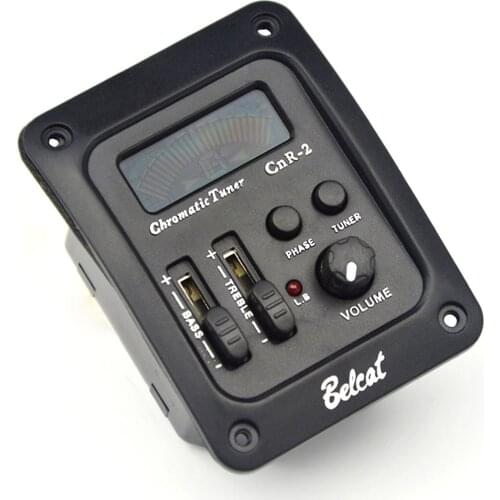 Belcat CnR-2 2 Band EQ Guitar Pickup & Tuner Colorful LCD Screen Phase S/W for Anti Feedback Bass Treble 2band Equalizer Preamp