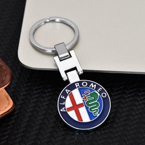 3D Alloy Car Keyring Keychain Key Chain Auto Key Ring Holder For Alfa Romeo Giulietta Spider GT Giulia Mito 156 159 car styling