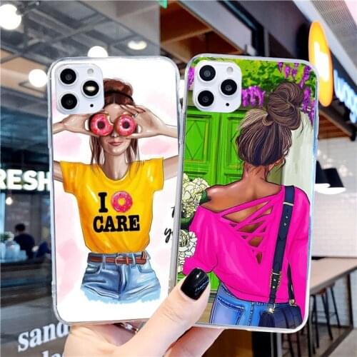 Vogue fashion girl Charming Women soft silicone phone case For IPhone 12PRO 11 PRO MAX 12mini X XR XS MAX SE2020 TPU cover