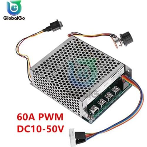 PWM DC Motor Speed Controller DC 10-55V Digital Display 0~100% Adjustable Drive Module Input MAX 60A 12V 24V 36V 48V