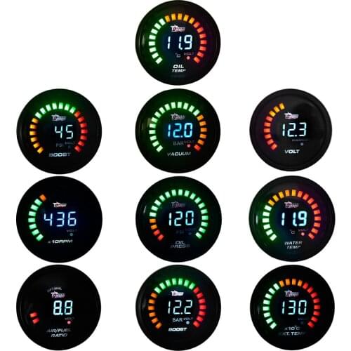 DRAGON GAUGE 2" 52mm Boost/Water Temp/Oil Temp/Oil Pressure/Tachometer/Volt/Air Fuel Ratio/EGT/Vacuum Gauge Meter Digital