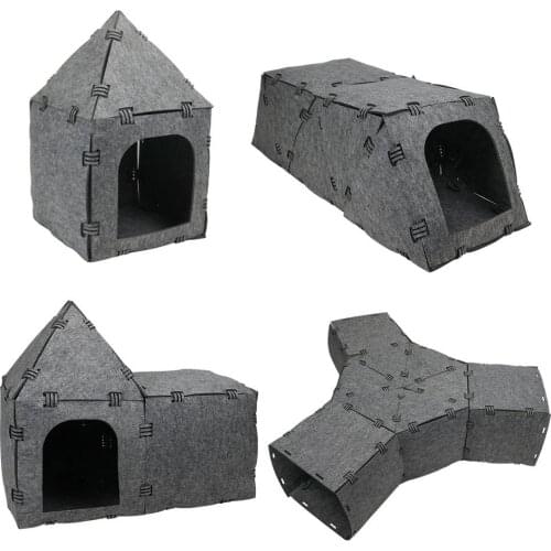 DIY Cat House Cat Tunnel Cat Daily Necessities Pet Bed Multifunctional Can Be Spliced Washable Pet Felt Nest Pet Waterloo