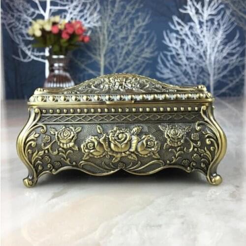 European-style retro zinc alloy jewelry box jewelry box storage box organizer box storage home decoration wedding gifts Z063