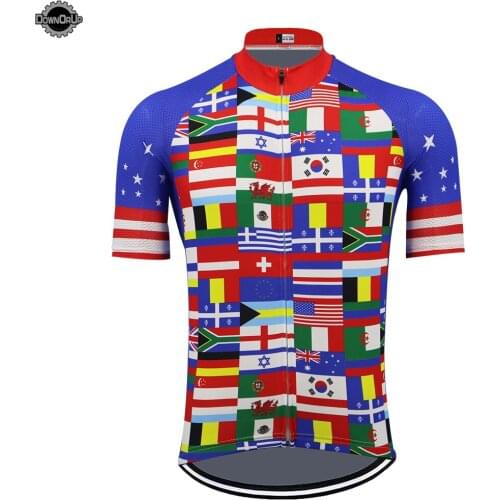 National flag style cycling jersey ropa ciclismo mtb jersey cycling clothing men short sleeve bicycle clothes maillot ciclismo