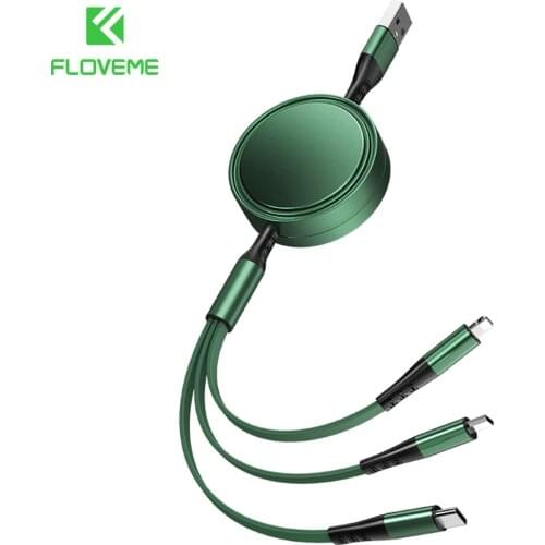FLOVEME 3 in 1 Fast Charging Cable For iPhone Data Cable Micro USB Type c Cable For xiaomi huawei Samsung Charger Wire For iPad