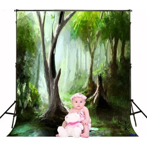 VinylBDS Forest Photography Backdrops Forest Fairy Sunshine Washable and Wrinkle Free Photography Backdrops Spring Backgrpund