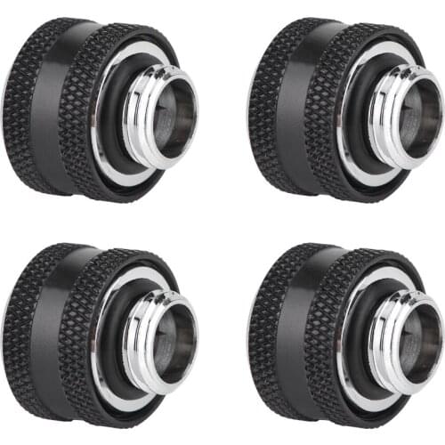 4pcs/set Water Cooling Fittings PC Compression Hard Tube Fittings for 14mm Outer Diameter Rigid Tube Water Cooling Accessories