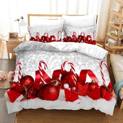 Fanaijia 3D Christmas Bedding Set Twin Size Cartoon Snowman Duvet Cover Set Kids Single Full Queen Bed New Years Gift