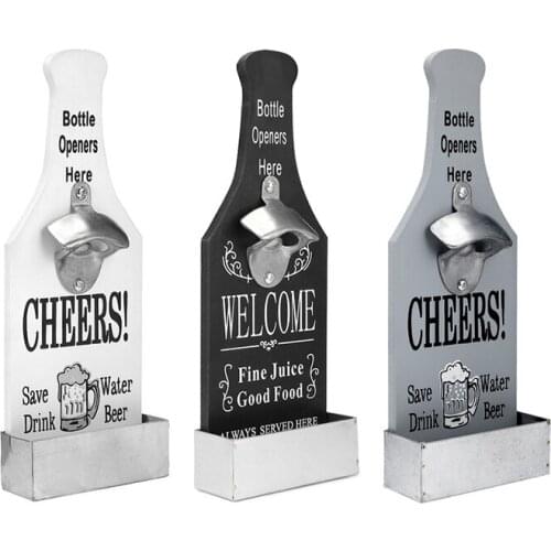 Cookice Tools Creative Vintage Wall Bottle Opener Home Decor Kitchen Cocina Wall Mounted Bar Beer Glass Bottle Cap Opener