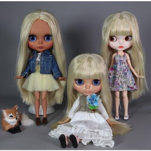 ICY DBS Blyth Nude Dolls 19 Joints Body 30cm BJD Doll Golden Mixed Light Yellow Hair Cute DIY Toy Doll for Girls