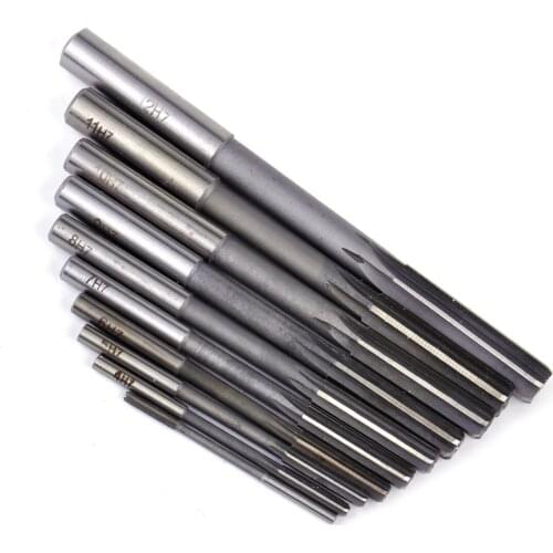 LETAOSK 10pcs H7 Reamer HSS Straight Shank Chucking Sharp Machine Milling Cutter Tool 3-12mm