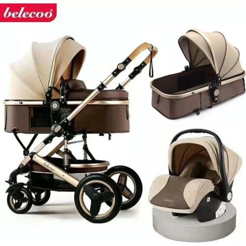 2020 0-3 Years Old Age Group And CE Certification Multifunctional 3 In 1 High Landscape Baby Stroller Aluminum Alloy Frame