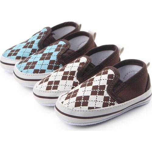 New Baby Shoes Spring&Autumn Cool Plaid Antiskid Soft Bottom Toddlers Crib Shoes Infants Cotton First Walkers