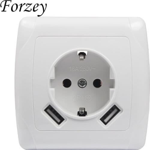 New 2019 USB Wall Socket Free shipping Double USB Port 5V 2A Usb pared outlet electrique outlet usb wall outlet F01